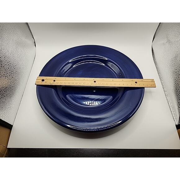 Corsica Home Hand Painted Hand Crafted Large 11 1/4" Blue Dinner Serving Plate - Picture 2 of 6